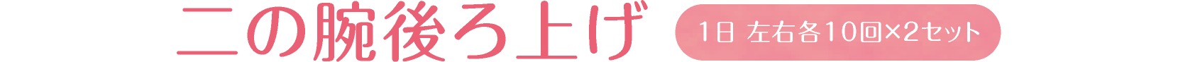 二の腕後ろ上げ