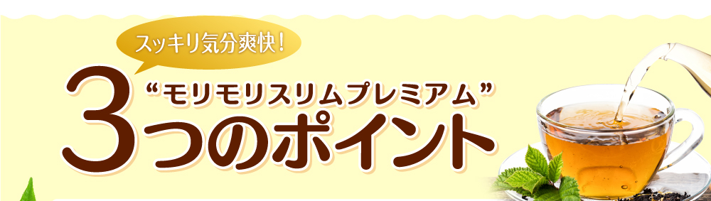 “モリモリスリムプレミアム”3つのポイント