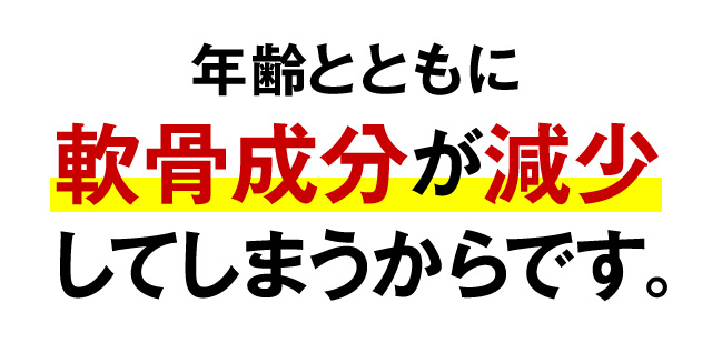 年齢とともに軟骨成分が減少してしまうからです。